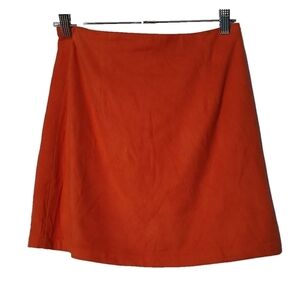 Pretty Little Thing Orange Mini Skirt Size 8